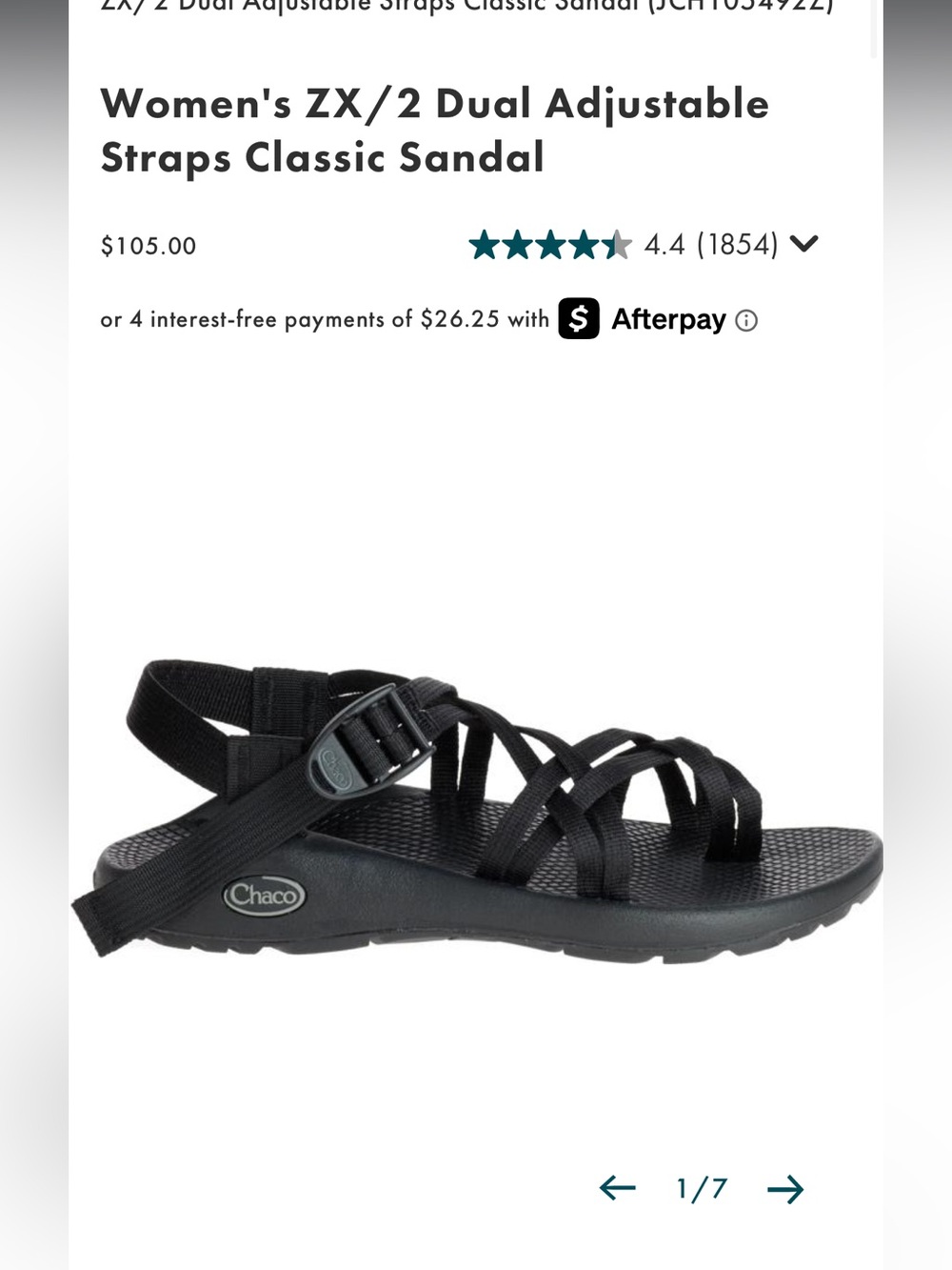 Chaco Women's Strappy Sport Sandal — Black